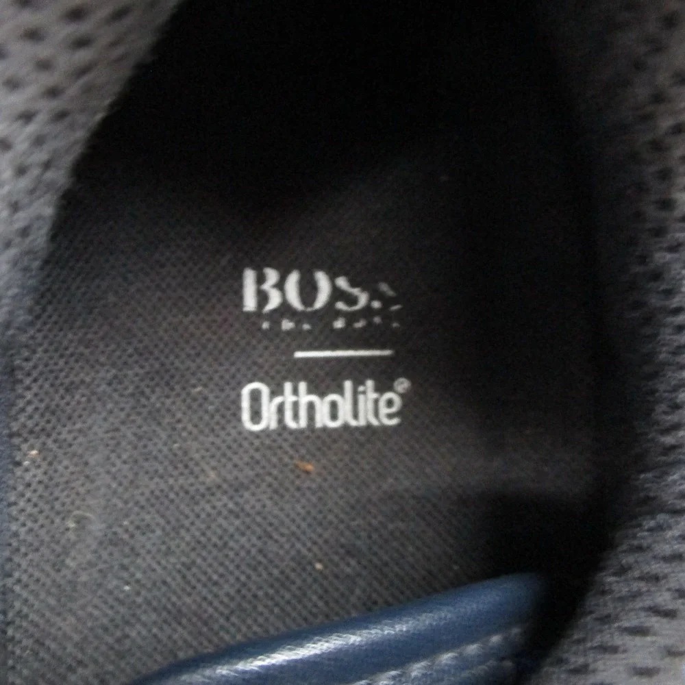 Hugo Boss Mens Blue Black Mesh Leather Suede Sneakers 50455306 Size 43 10